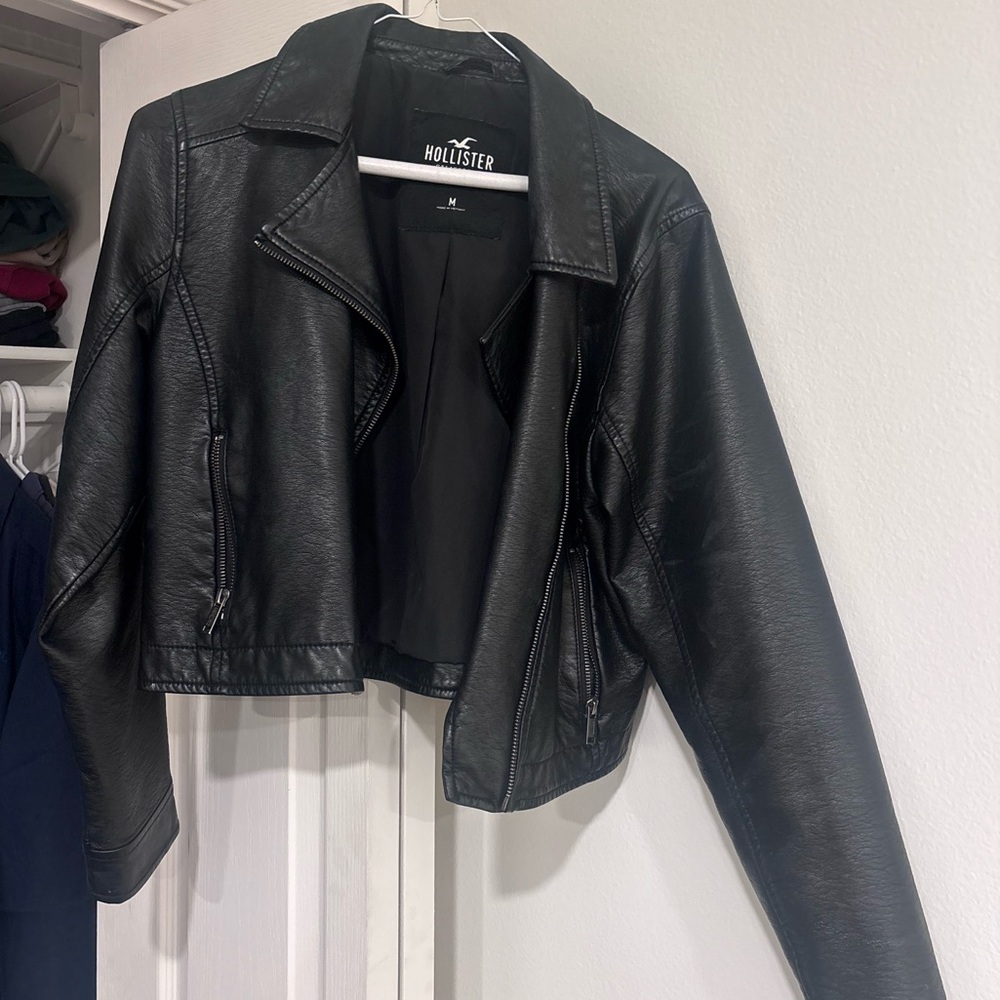 Hollister Women's Classic Black Leather Jacket